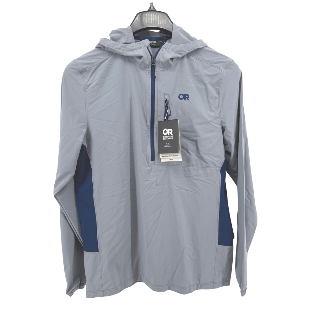 NEW Outdoor Research Astroman Air Sun Hoodie Mens Small Hoodie Slate Gray UPF 30